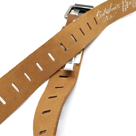 Civil Society Belt Mens 32 Brown Leather Western Large Silver Buckle - Picture 8 of 9